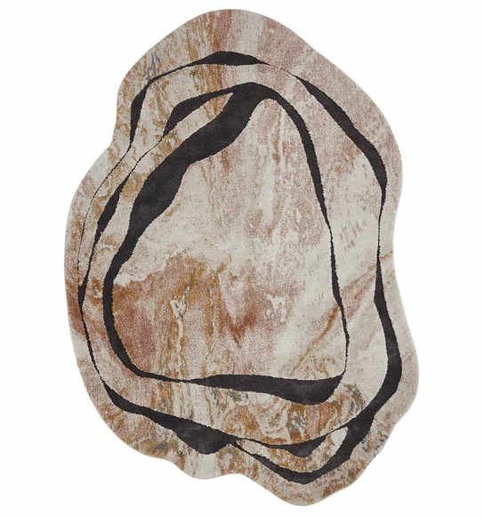 Cyrus Polypropylene Abstract Carpet Yellow and Cream