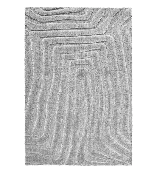 Limba Abstract Machine Made Carpet Grey