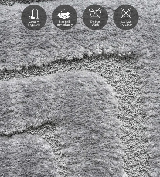 Limba Abstract Machine Made Carpet Grey