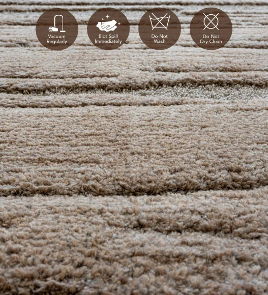 Limba Abstract Machine Made Carpet Brown