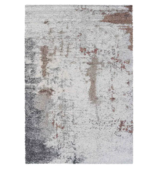 Mehari Polypropylene Shaggy Carpet Rust and Grey