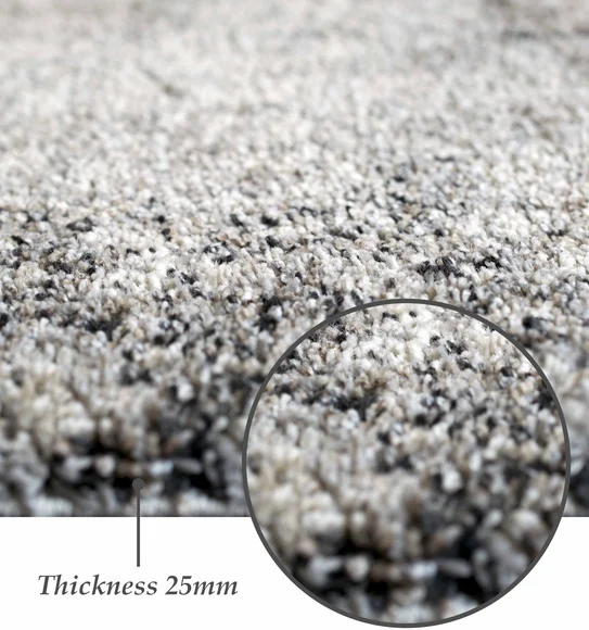 Mehari Polypropylene Shaggy Carpet Cream Grey