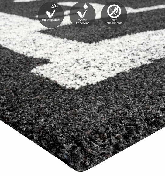 Mehari Polypropylene Shaggy Carpet Charcoal