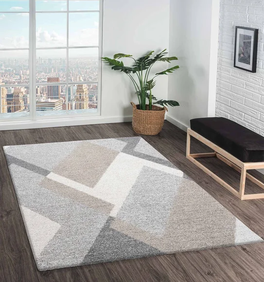Mehari Polypropylene Shaggy Carpet Grey