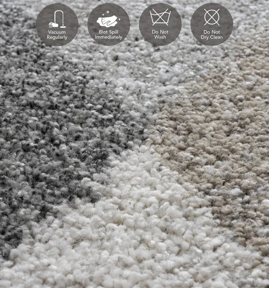 Mehari Polypropylene Shaggy Carpet Grey