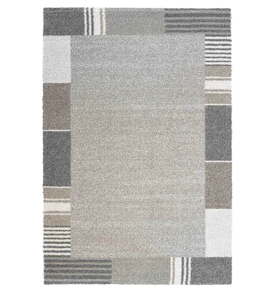 Mehari Polypropylene Shaggy Carpet Grey and Beige