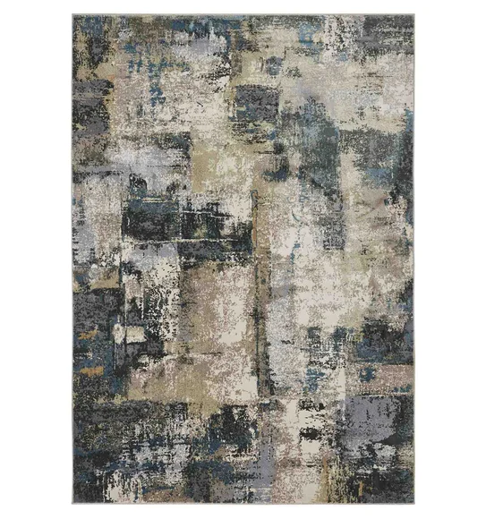 Milano Machine Made Carpet Blue and Olive