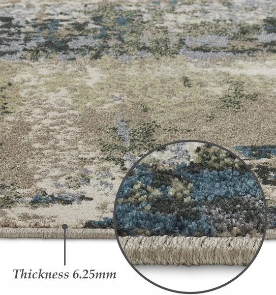 Milano Machine Made Carpet Blue and Olive