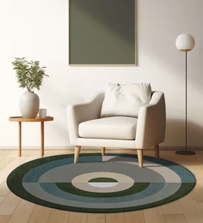 Milano Round Shaped Carpet Green and Blue