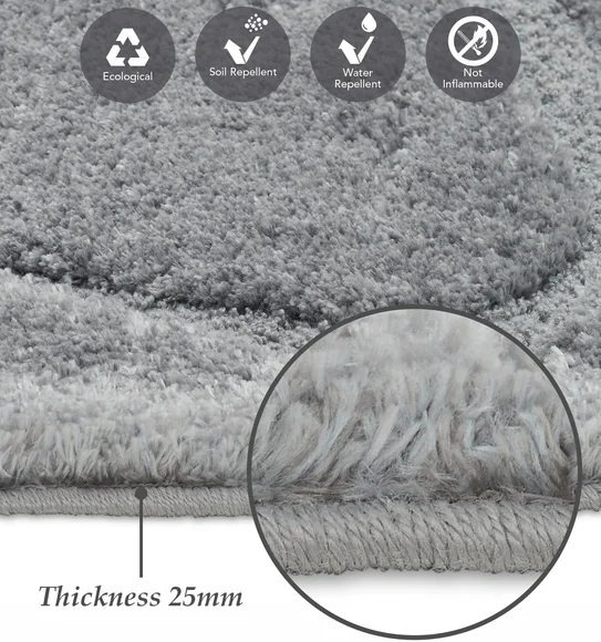 Masai Abstract Shaped Carpet Grey