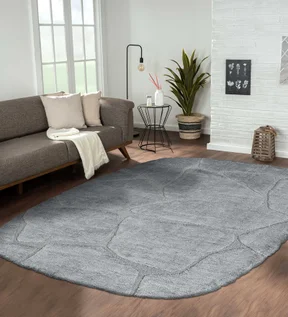 Masai Abstract Shaped Carpet Grey