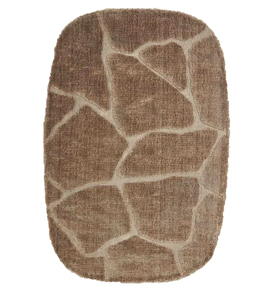 Masai Abstract Shaped Carpet Brown and Cream
