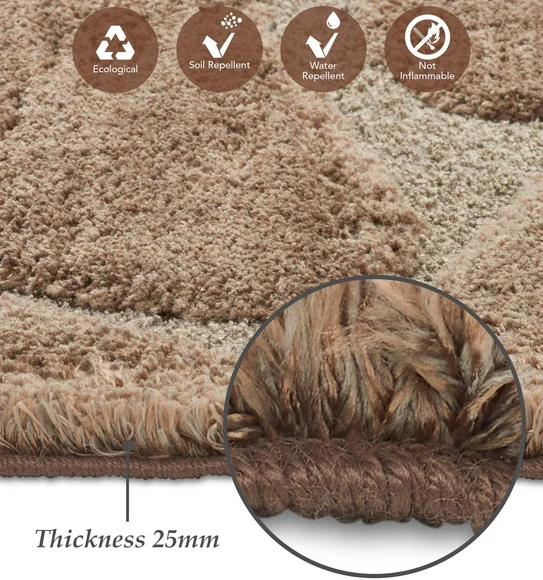 Masai Abstract Shaped Carpet Brown and Cream