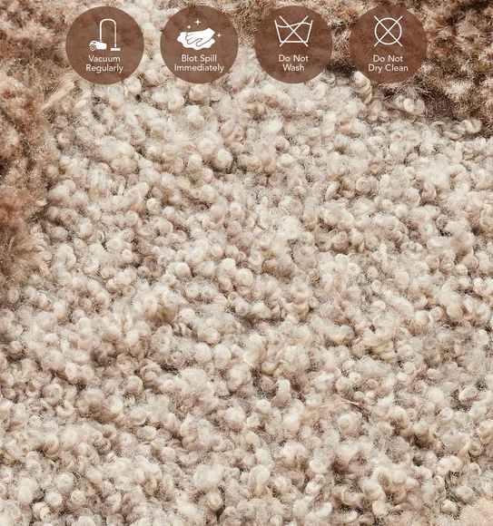 Masai Abstract Shaped Carpet Brown and Cream