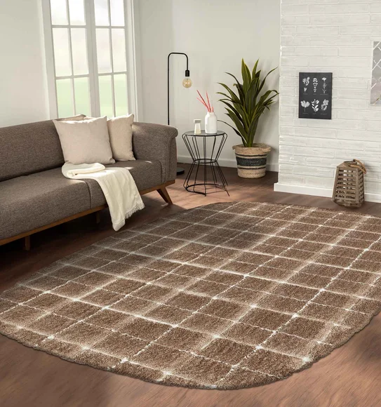 Masai Abstract Shaped Carpet Brown