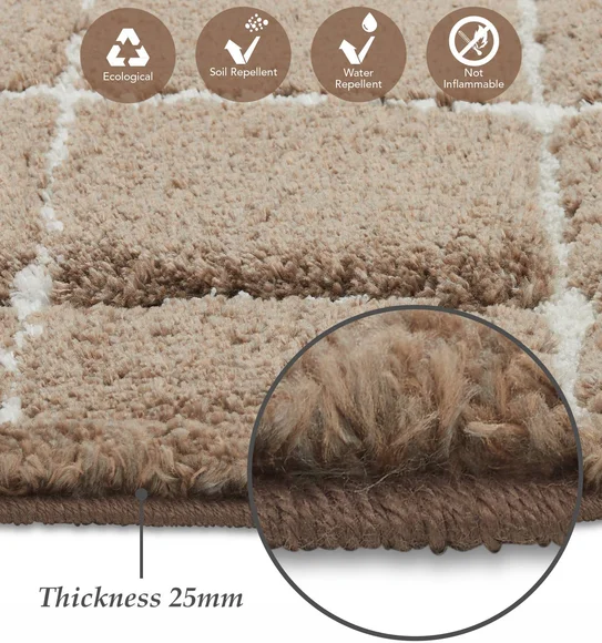 Masai Abstract Shaped Carpet Brown