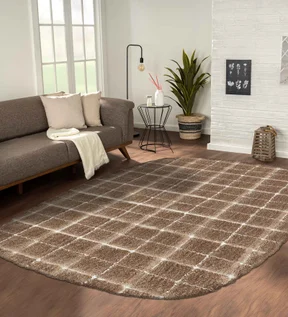 Masai Abstract Shaped Carpet Brown