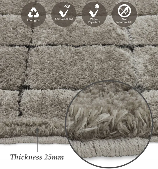 Masai Abstract Shaped Carpet Taupe