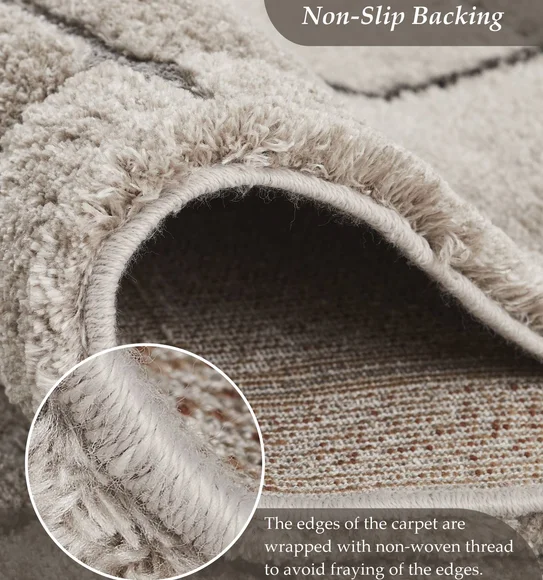 Masai Abstract Shaped Carpet Taupe