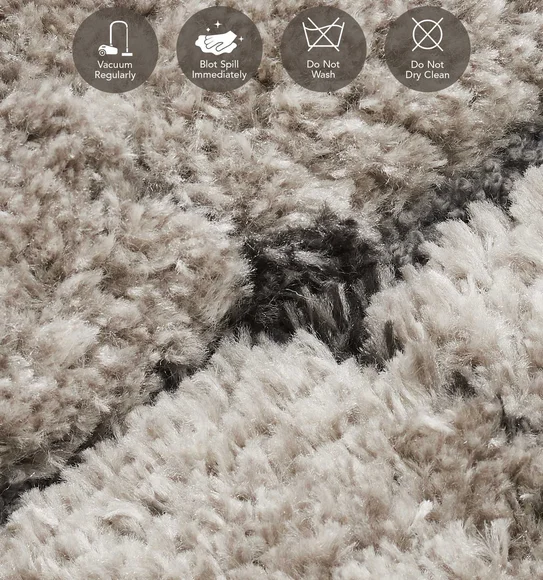 Masai Abstract Shaped Carpet Taupe