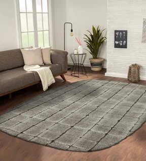 Masai Abstract Shaped Carpet Taupe