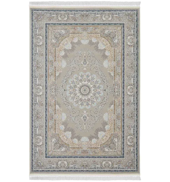 Ahvaz Machine Made Carpet Cream and Blue