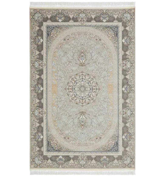 Ahvaz Machine Made Carpet Cream and Grey