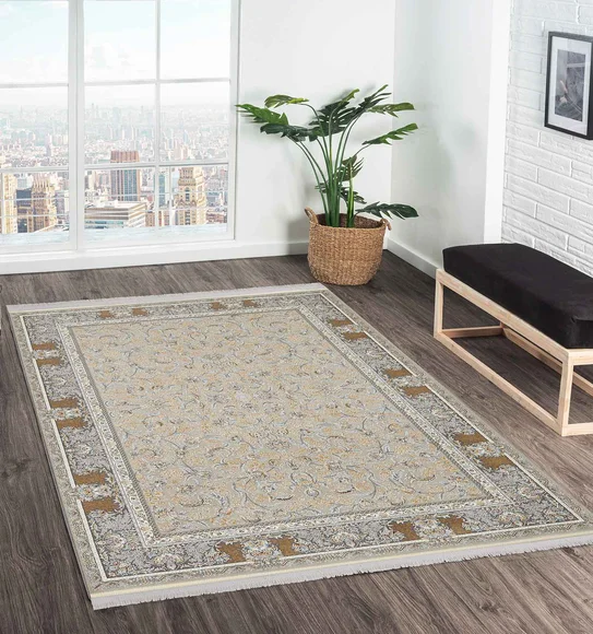 Ahvaz Machine Made Carpet Cream and Beige