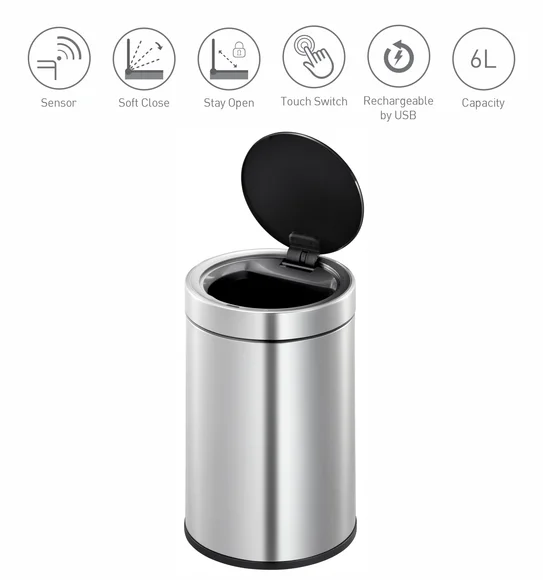 Eko 9286R DOCOMO Smart Sensor Sensor Bin Metallic