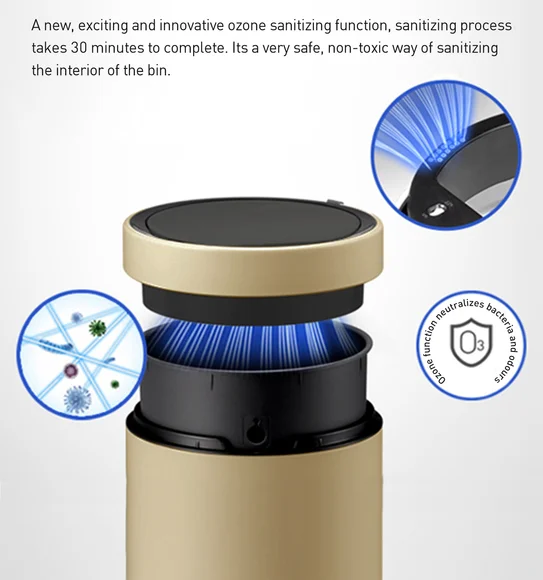 Eko 9286R DOCOMO Smart Sensor Sensor Bin Champagne Gold