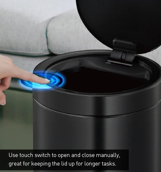 Eko 9286R DOCOMO Smart Sensor Sensor Bin Black Steel