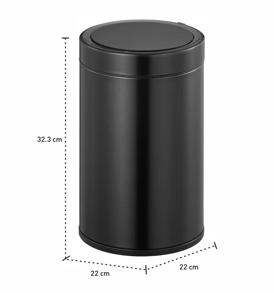 Eko 9286R DOCOMO Smart Sensor Sensor Bin Black Steel