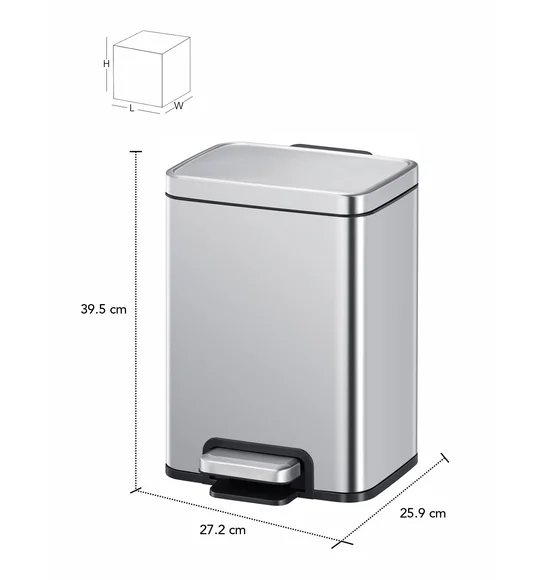 Eko 9361 Madison Fingerprint Resistant Step Bin Metallic