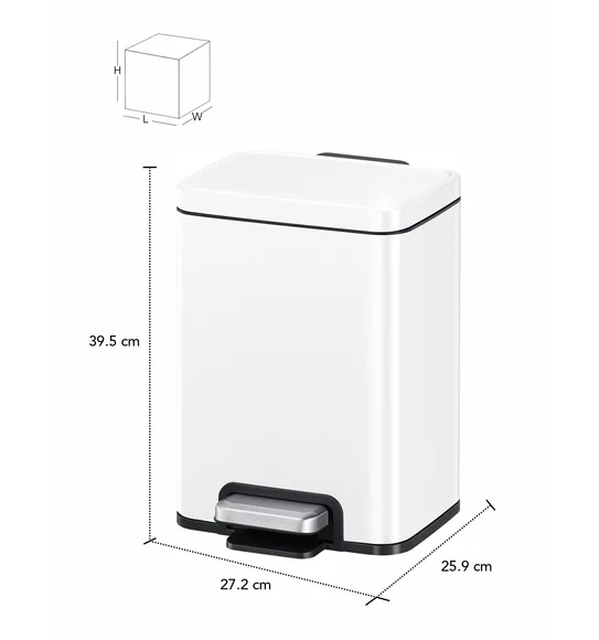 Eko 9361 Madison Fingerprint Resistant Step Bin White