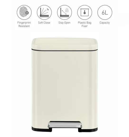 Eko 9361 Madison Fingerprint resistant Step Bin White