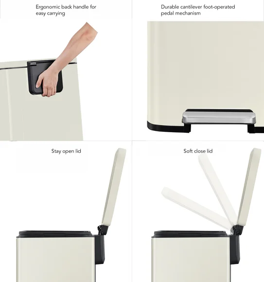 Eko 9361 Madison Fingerprint resistant Step Bin White