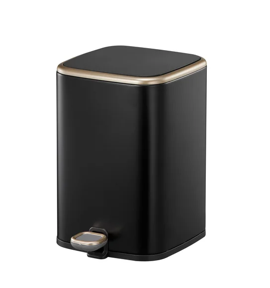 Eko 9333 Cubo Fingerprint Resistant Step Bin Black Steel