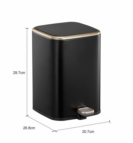 Eko 9333 Cubo Fingerprint Resistant Step Bin Black Steel