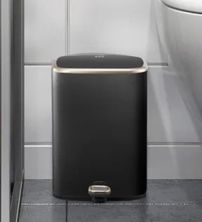 Eko 9333 Cubo Fingerprint Resistant Step Bin Black Steel