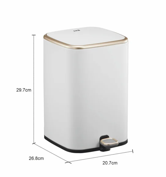 Eko 9333 Cubo Fingerprint Resistant Step Bin White