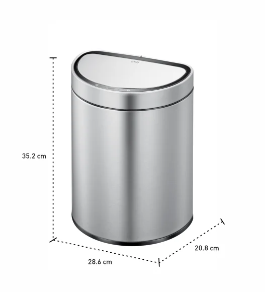 Eko 9331R Mirage Semi Round Fingerprint Resistant Sensor Bin Metallic