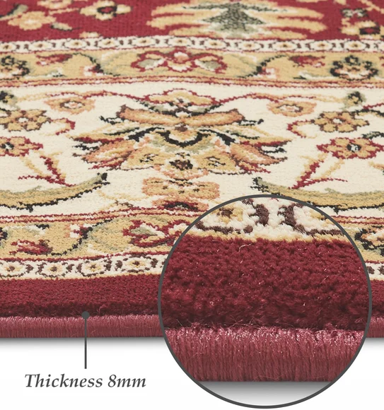 Esfahan Classical Machine Made Carpet Beige and Maroon
