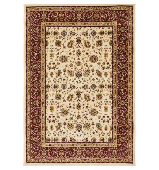 Esfahan Classical Machine Made Carpet Beige Red