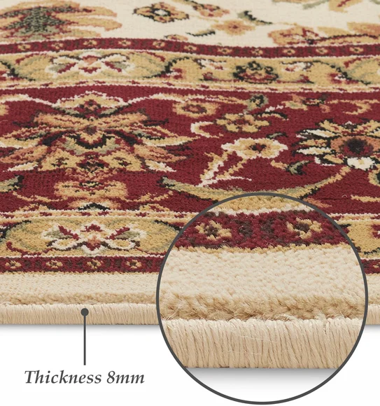 Esfahan Classical Machine Made Carpet Beige Red