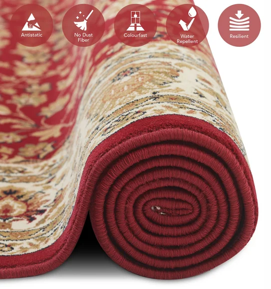 Esfahan Classical Machine Made Carpet Maroon