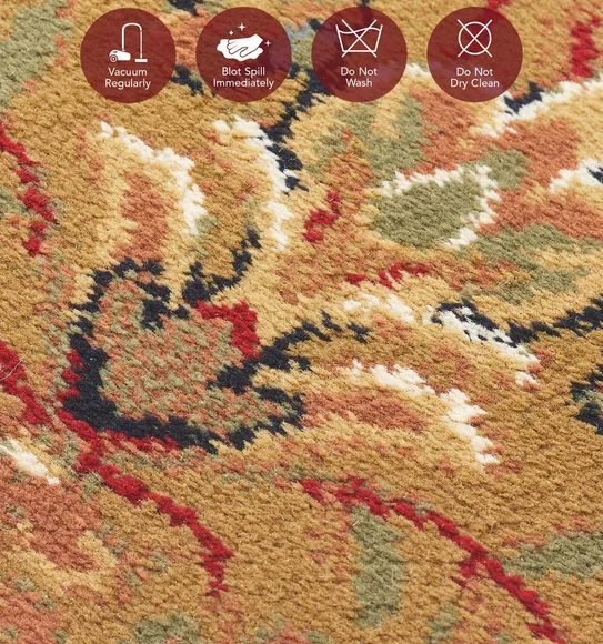 Esfahan Classical Machine Made Carpet Beige and Red
