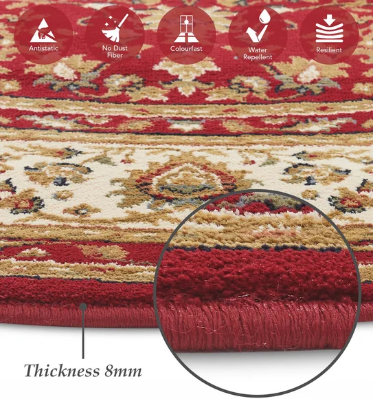 Esfahan Classical Machine Made Carpet Red Beige