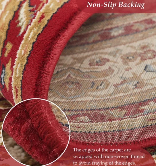 Esfahan Classical Machine Made Carpet Red Beige