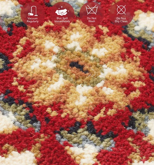 Esfahan Classical Machine Made Carpet Red Beige
