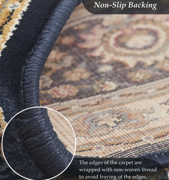 Esfahan Classical Machine Made Carpet Navy